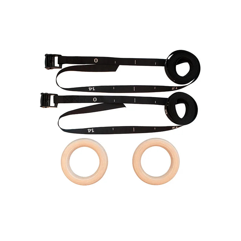 Wooden Gymnastic Rings With Adjustable Straps