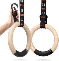 Thumbnail for Wooden Gymnastic Rings With Adjustable Straps